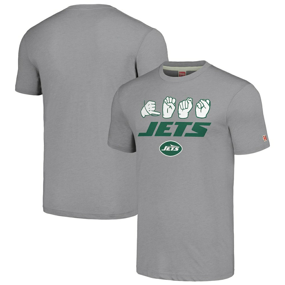 New York Jets Homage Unisex The NFL ASL Collection by Love Sign American Sign Language T-Shirt