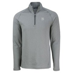 New York Yankees Cutter & Buck Peshastin Eco Fleece Recycled Raglan Quarter-Zip Top | MLB Outlet