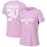 Auston Matthews Toronto Maple Leafs Levelwear Women's Hockey Fights Cancer Anthem Name & Number T-Shirt On Sale