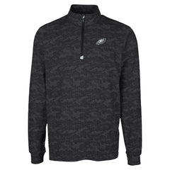 Philadelphia Eagles Cutter & Buck Traverse Camo Print Stretch Quarter-Zip Top