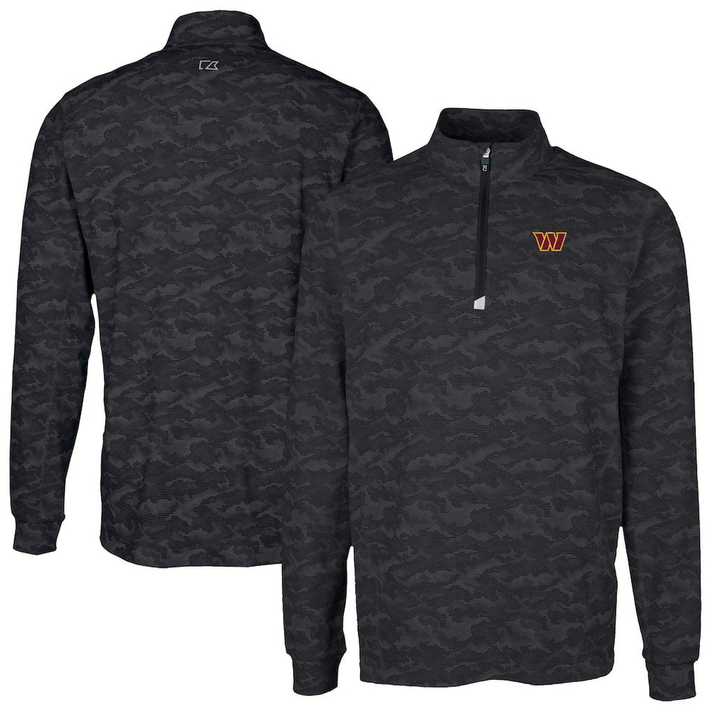 Washington Commanders Cutter & Buck Traverse Camo Print Stretch Quarter-Zip Top