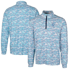 Indianapolis Colts Cutter & Buck Traverse Camo Print Stretch Quarter-Zip Pullover Top