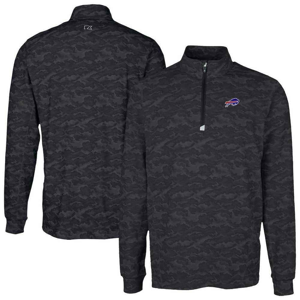 Buffalo Bills Cutter & Buck Traverse Camo Print Stretch Quarter-Zip Top