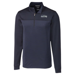 Seattle Seahawks Cutter & Buck Traverse Stripe Stretch DryTec Quarter-Zip Top