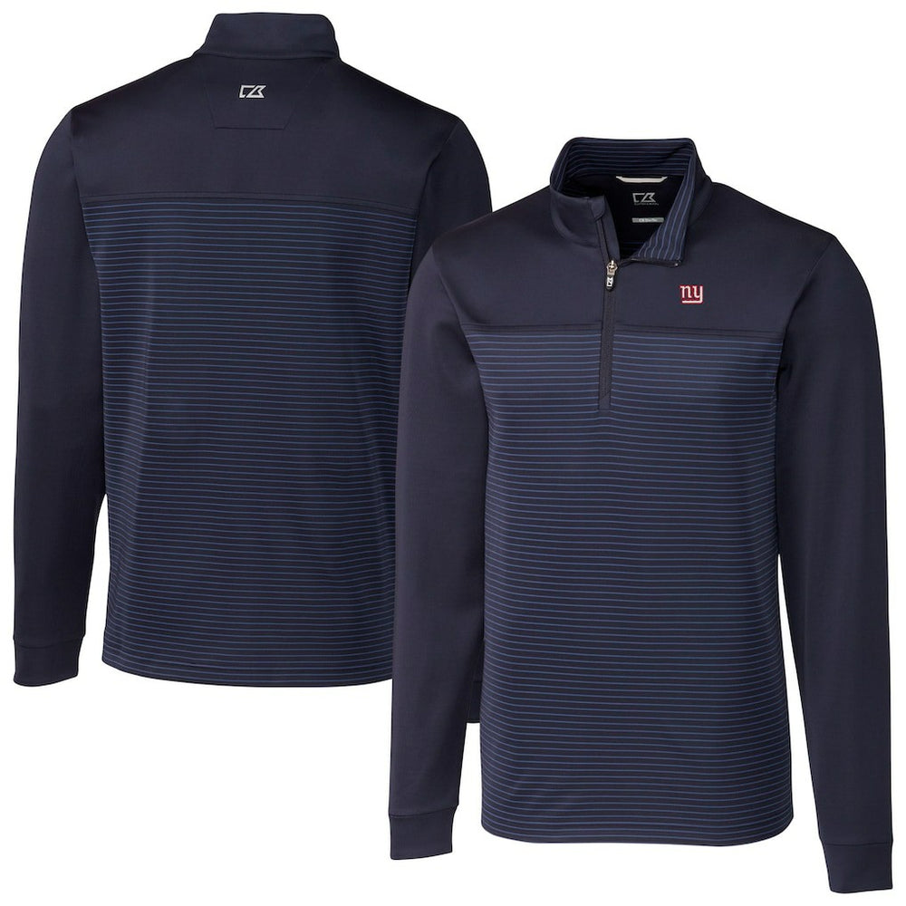New York Giants Cutter & Buck Traverse Stripe Stretch DryTec Quarter-Zip Top