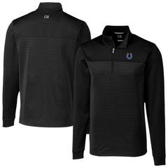 Indianapolis Colts Cutter & Buck Traverse Stripe Stretch DryTec Quarter-Zip Top