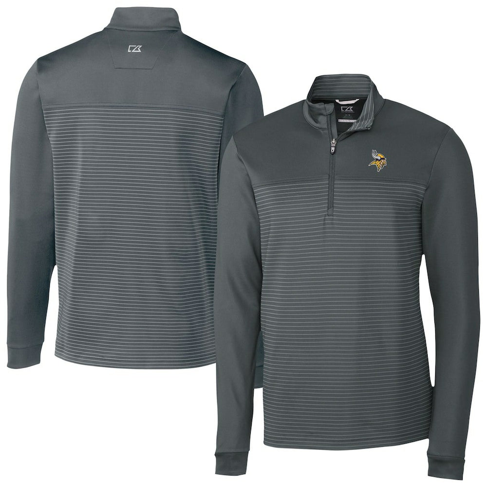 Minnesota Vikings Cutter & Buck Traverse Stripe Stretch DryTec Quarter-Zip Top