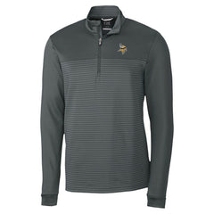Minnesota Vikings Cutter & Buck Traverse Stripe Stretch DryTec Quarter-Zip Top