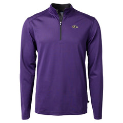 Baltimore Ravens Cutter & Buck Virtue Eco Pique Micro Stripe Quarter-Zip Jacket