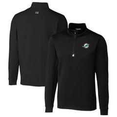 Miami Dolphins Cutter & Buck Big & Tall Traverse Eco Tri-Blend DryTec Quarter-Zip Jacket