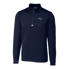 New England Patriots Cutter & Buck Big & Tall Traverse Eco Tri-Blend DryTec Quarter-Zip Jacket