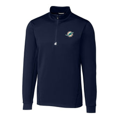 Miami Dolphins Cutter & Buck Big & Tall Traverse Eco Tri-Blend DryTec Quarter-Zip Jacket