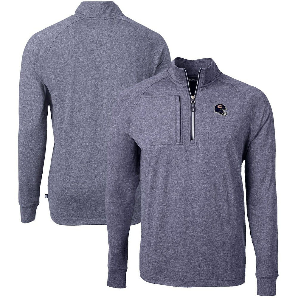 Chicago Bears Cutter & Buck Big & Tall Adapt Eco Raglan Quarter-Zip Jacket