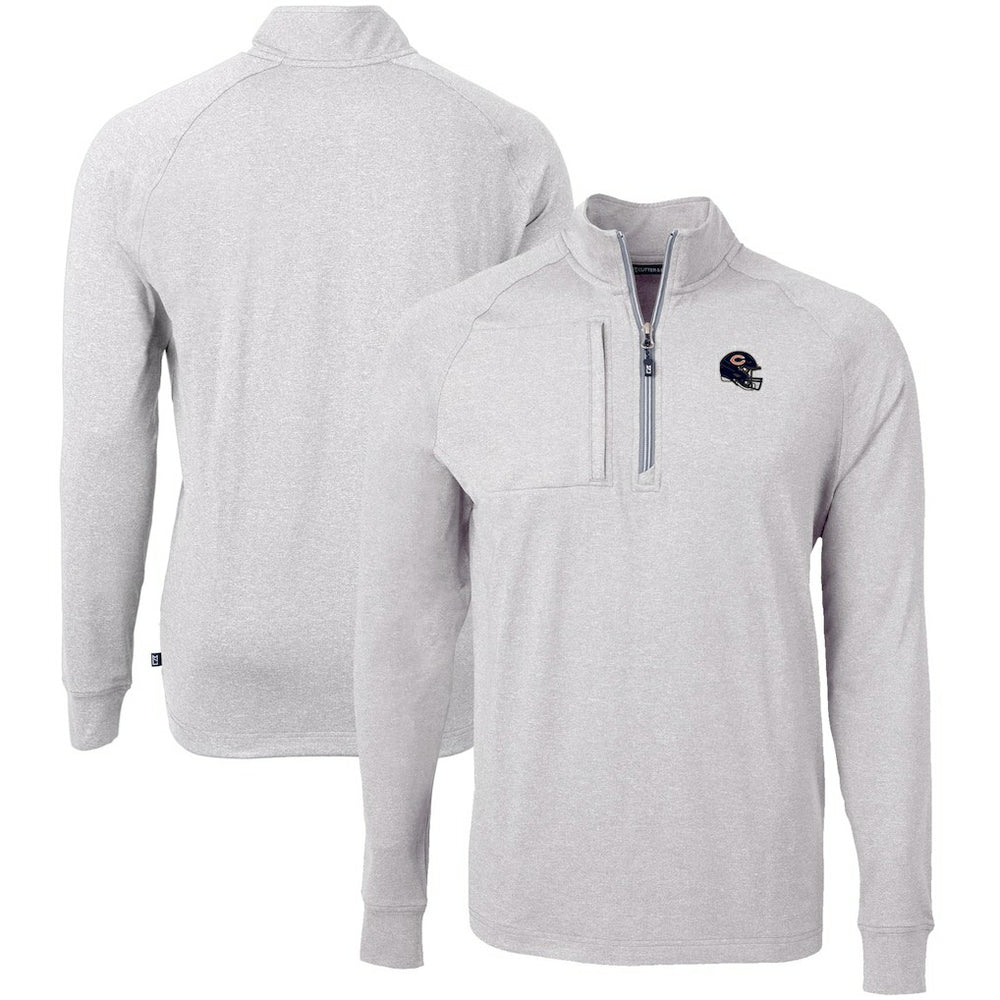 Chicago Bears Cutter & Buck Big & Tall Adapt Eco Raglan Quarter-Zip Jacket