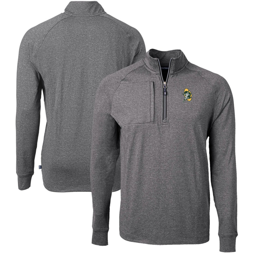 Green Bay Packers Cutter & Buck Big & Tall Adapt Eco Raglan Quarter-Zip Jacket