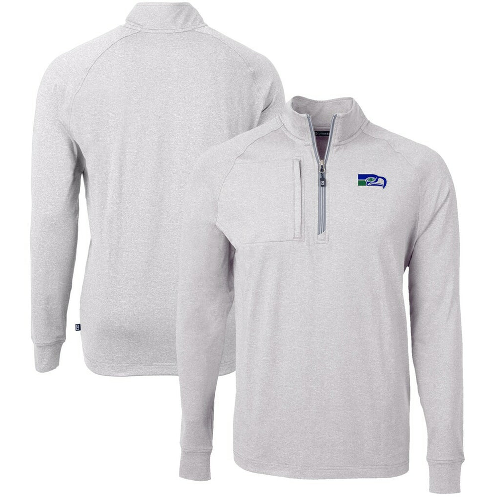 Seattle Seahawks Cutter & Buck Big & Tall Adapt Eco Raglan Quarter-Zip Jacket
