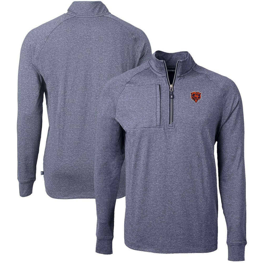 Chicago Bears Cutter & Buck Big & Tall Adapt Eco Raglan Quarter-Zip Jacket