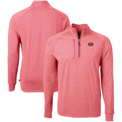 San Francisco 49ers Cutter & Buck Big & Tall Adapt Eco Raglan Quarter-Zip Jacket