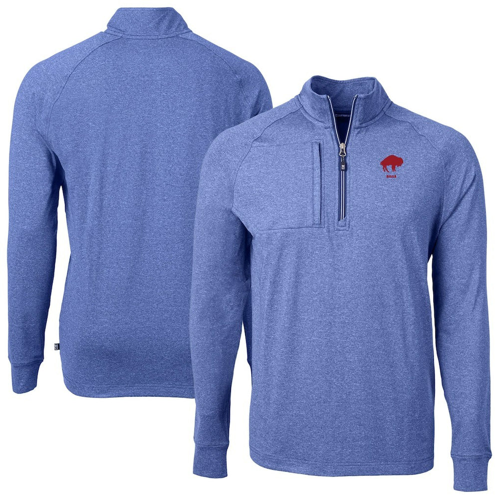 Buffalo Bills Cutter & Buck Big & Tall Adapt Eco Raglan Quarter-Zip Jacket