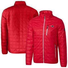 New England Patriots Cutter & Buck Big & Tall Rainier PrimaLoft Eco Insulated Full-Zip Hoodie Puffer Jacket