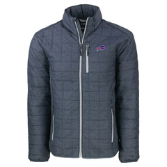 Buffalo Bills Cutter & Buck Big & Tall Rainier PrimaLoft Eco Insulated Full-Zip Hoodie Puffer Jacket