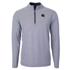Chicago Bears Cutter & Buck Big & Tall Virtue Eco Pique Micro Stripe Tri-Blend Quarter-Zip Jacket