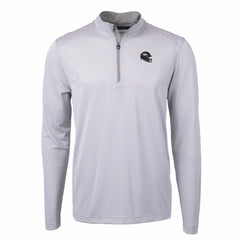 Denver Broncos Cutter & Buck Big & Tall Virtue Eco Pique Micro Stripe Tri-Blend Quarter-Zip Jacket