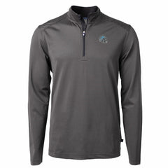 Detroit Lions Cutter & Buck Big & Tall Virtue Eco Pique Micro Stripe Tri-Blend Quarter-Zip Jacket