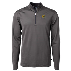 Green Bay Packers Cutter & Buck Big & Tall Virtue Eco Pique Micro Stripe Tri-Blend Quarter-Zip Jacket