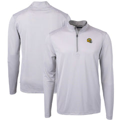 Green Bay Packers Cutter & Buck Big & Tall Virtue Eco Pique Micro Stripe Tri-Blend Quarter-Zip Jacket
