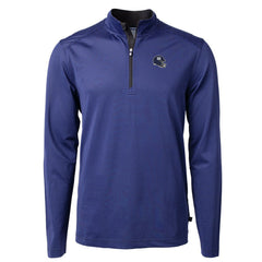 New York Giants Cutter & Buck Big & Tall Virtue Eco Pique Micro Stripe Tri-Blend Quarter-Zip Jacket