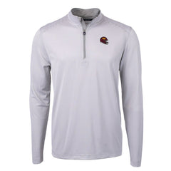 Washington Commanders Cutter & Buck Big & Tall Virtue Eco Pique Micro Stripe Tri-Blend Quarter-Zip Jacket