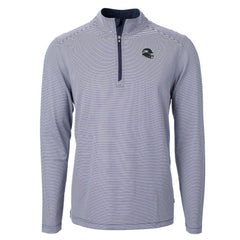 Seattle Seahawks Cutter & Buck Big & Tall Virtue Eco Pique Micro Stripe Tri-Blend Quarter-Zip Jacket