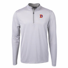 Denver Broncos Cutter & Buck Big & Tall Virtue Eco Pique Micro Stripe Tri-Blend Quarter-Zip Jacket