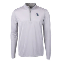 Buffalo Bills Cutter & Buck Big & Tall Virtue Eco Pique Micro Stripe Tri-Blend Quarter-Zip Jacket