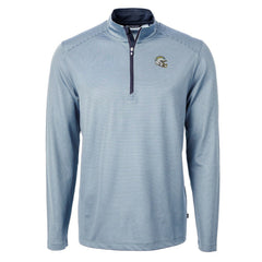 Los Angeles Chargers Cutter & Buck Big & Tall Virtue Eco Pique Micro Stripe Tri-Blend Quarter-Zip Jacket