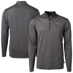 Baltimore Ravens Cutter & Buck Big & Tall Virtue Eco Pique Micro Stripe Tri-Blend Quarter-Zip Jacket