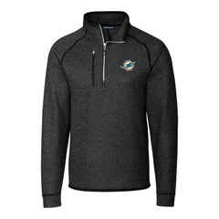 Miami Dolphins Cutter & Buck Big & Tall Mainsail Sweater-Knit Half-Zip Jacket
