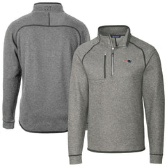 New England Patriots Cutter & Buck Big & Tall Mainsail Sweater-Knit Half-Zip Jacket