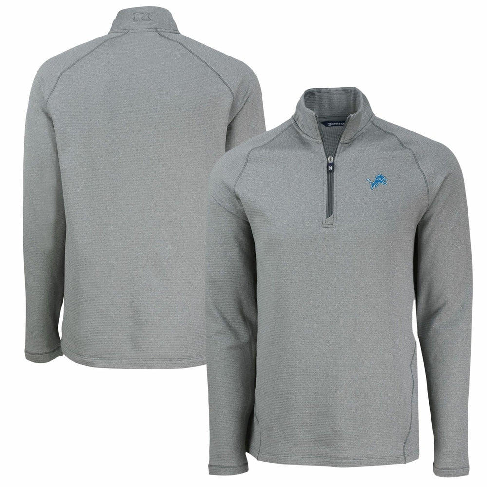 Detroit Lions Cutter & Buck Peshastin Eco Fleece Tri-Blend Raglan Recycled Quarter-Zip Jacket