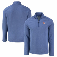 Denver Broncos Cutter & Buck Peshastin Eco Fleece Tri-Blend Raglan Recycled Quarter-Zip Jacket