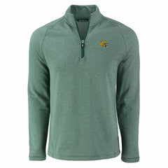 Green Bay Packers Cutter & Buck Peshastin Eco Fleece Tri-Blend Raglan Recycled Quarter-Zip Jacket