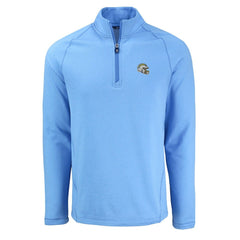 Los Angeles Chargers Cutter & Buck Peshastin Eco Fleece Tri-Blend Raglan Recycled Quarter-Zip Jacket