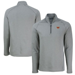 Washington Commanders Cutter & Buck Peshastin Eco Fleece Tri-Blend Raglan Recycled Quarter-Zip Jacket