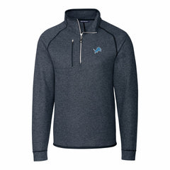 Detroit Lions Cutter & Buck Big & Tall Mainsail Sweater-Knit Raglan Half-Zip Jacket