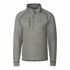 Philadelphia Eagles Cutter & Buck Big & Tall Mainsail Sweater-Knit Raglan Half-Zip Jacket