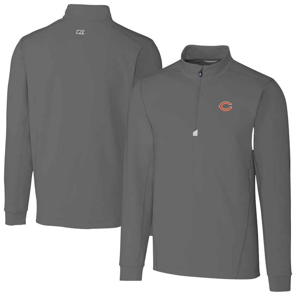 Chicago Bears Cutter & Buck Big & Tall Traverse Stretch Quarter-Zip Top
