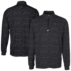 Carolina Panthers Cutter & Buck Big & Tall Traverse Eco Camo Tri-Blend DryTec Quarter-Zip Jacket