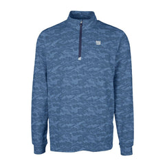 New York Giants Cutter & Buck Big & Tall Traverse Stretch Eco Camo Print DryTec Quarter-Zip Top