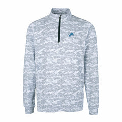 Detroit Lions Cutter & Buck Big & Tall Traverse Eco Camo Tri-Blend DryTec Quarter-Zip Jacket